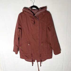 Mavi Rust Red Cotton Anorak Utility Jacket Chore Coat S  Retro Y2K Bellacore